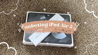  iPad Air 5 space grey unboxing + Apple Pencil 2 + cute accessories 🪐 | aesthetic vlog