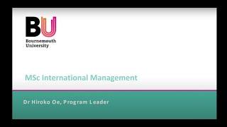 MSc International Management webinar