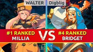 GGST ▰ WALTER (#1 Ranked Millia) vs Digblig (#4 Ranked Bridget). High Level Gameplay