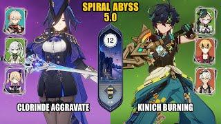 (F2P) Clorinde Aggravate & Kinich Burning | Spiral Abyss 5.0 - Floor 12 | Genshin Impact