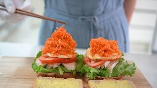 How to make a delicious and weight-loss diet carrot latte chicken breast sandwich 