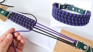 Best Paracord Knots for Dog Collars or Wide Bracelets - 4 Row Trilobite Knot - DIY - Macrame