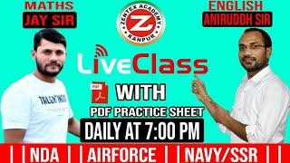 NDA & AIRFORCE LIVE CLASS - 23 (ENGLISH & MATHS) 11 AUG 20