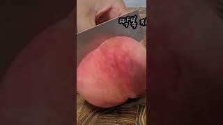 복숭아 자르기                            딱딱한 복숭아 딱복 자르기     한조각 한조각 집기좋게 잘라 개인접시에 담아먹어도 좋을것 같아요~^^