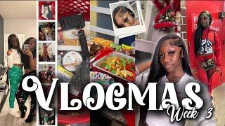 VLOGMAS WEEK 3  friendsmas, gift wrapping, hygiene shopping, hair appointment, etc