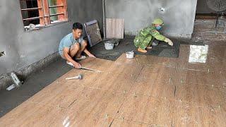 Amazing Techniques Construction Living Room Floor With Sand, Cement & How To Install Ceramic Tiles