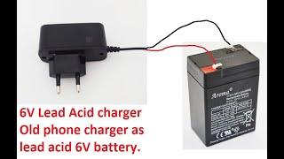 Make cheap 6V battery charger circuit from a mobile charger lead acid, ni-mh, ni-cd