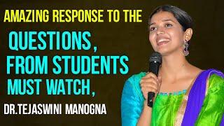 Amazing answers by Tejaswini Manogna to questions from inquisitive Students of Sri Vishnu College