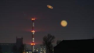 Jupiter and Saturn Conjunction 2020 - beautiful timelapse - 4 days before the Great Conjunction