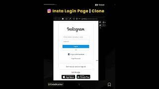 Project : Insta Login Page Using HTML & CSS #shorts #codebustler