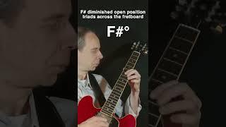 F# diminished triads in open position across the fretboard #guitar #guitarpractice #jazz #chords