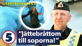 Kvinna slänger ballong med droger mitt framför tullens ögon | Gränsbevakarna Sverige | Kanal 5