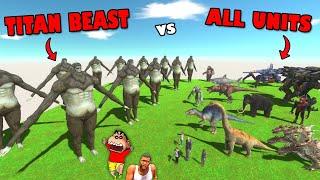 TITAN BEAST vs ALL UNITS in Animal Revolt Battle Simulator with SHINCHAN and CHOP