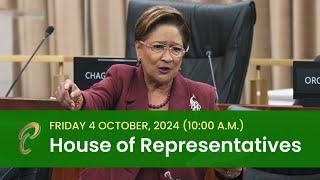 4th Sitting of the House of Representatives - 5th Session - October 4, 2024