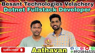 "Aathavan' Journey to Success: Placed as a .NET Fullstack Developer | Besant Technologies Velachery"