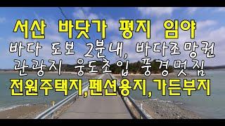 [번호 437532] 충남 서산시 대산읍 바닷가 풍경멋진 임야 매매 토지 급매매 전원주택지 급매물 단독주택부지  펜션용지 매도 평지 밭 바다 도보2분 조망권 웅도초입 부동산직거래