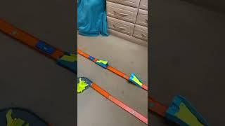 Hot wheels track with boosts and a super jump! #hot wheels #jump