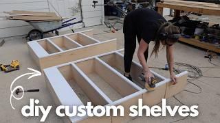 Mom of 4 builds custom bookcases with her own hands! | DIY Custom Bookcase Build | Bedroom Makeover