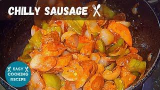 How to make Chicken Chilli Sausage | Hot & Spicy Chicken Sausage Chilli Recipe | Cookwithatisha