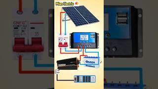 Solar Panels Connection with Solar Charge Controller and Inverter #solarsystem #ytshorts #shorts