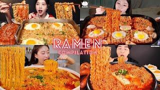 RAMEN NOODLES  MUKBANG COMPILATION | ASMR BIG BITES | SLURPING SOUNDS