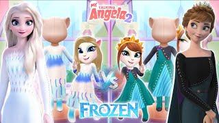 My Talking Angela 2 || Frozen | Elsa vs ANNA | New Update || Cosplay