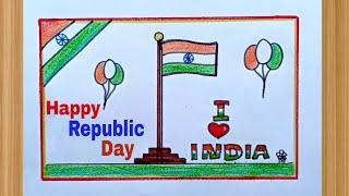 Republic Day Drawing Easy Step | Independence Day Drawing For Beginners | Happy Republic Day