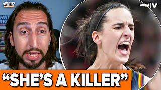 Nick Wright reacts to Caitlin Clark SCUFFLE in Fever-Sun, is she VILLAIN of WNBA? | What's Wright