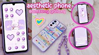 how to customize my phone Samsung a15 🩵 customizing step by step, aesthetic One UI 6 aesthetic cases