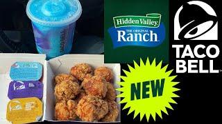 Taco Bell Chicken Nuggets w/Hidden Valley Fire Ranch, Bell Sauce, Jalapeño Honey Mustard + Drink