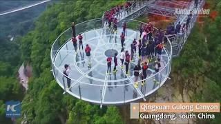 UFO-shaped glass skywalk opens in Guangdong, China