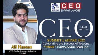 Mr. Ali Hassan at Red Carpet of AirLink CEO Summit Lahore