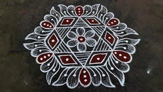 simple and easy daily rangoli design 5*3dots Anu'sworld small beautiful kolam daily muggulu