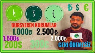 BURS VEREN KURUMLAR -2023 GERİ ÖDEMESİZ (KARŞILIKSIZ BURS VEREN DEVLET KURUMLARI VE ÖZEL KURUMLAR)