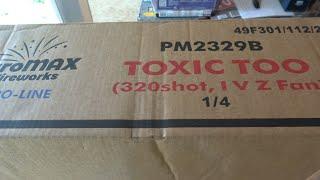 Toxic Too 320 shot 4 cake compound cake by Pyro Max PM2329B