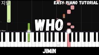 Jimin - Who (Easy Piano Tutorial)