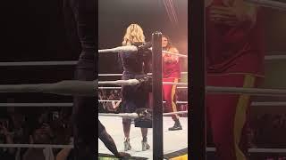 Shanky dances with fans at ringside at WWE Superstar Spectacle 2023