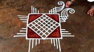 Aadi 18 simple padi kolam|3*3 aadiperuku special kolam|Aadivelli padi kolam|Beautiful rangoli