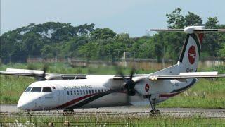 সিলেট থেকে ঢাকা ফ্লাইট Biman Bangladesh Airlines De Haviland Canada Dash 8-400 Departing from Sylhet