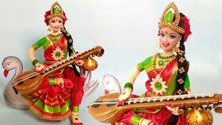 Saraswati Ma Making From Newspaper | DIY | Doll Craft | Creative Craft By Punekar Sneha