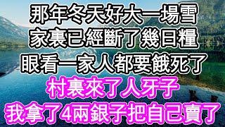 那年冬天好大一場雪，家裏已經斷了幾日糧，眼看一家人都要餓死了，村裏來了人牙子，我拿了4兩銀子把自己給賣了 | #為人處世#生活經驗#情感故事#養老#退休#淺談人生#深夜淺讀