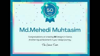 Canva 50 Design Milestone Badge