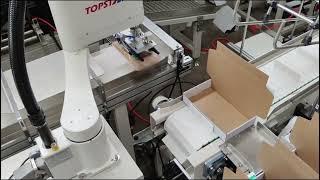 Box folding tray forming machine  Robot case packer Box gluing closing machine packaging line