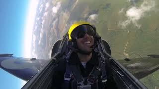 MiGFlug customer flying in formation with the Breitling Jet Team