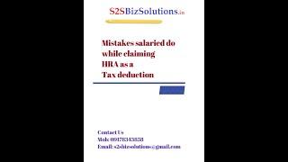 Mistakes salaried do while claiming HRA as a Tax deduction