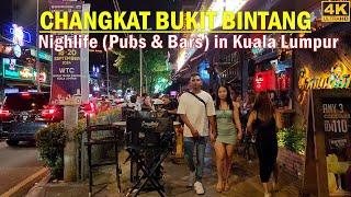 Changkat Bukit Bintang Nightlife in Kuala Lumpur, Malaysia. Midnight walking around fr Alor Street