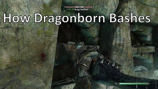 How dragonborn use bashing to immobilize enemy according to lore.