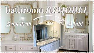 EXTREME BATHROOM MAKEOVER  DIY full bathroom renovation and reveal! from builder grade to beautiful
