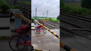 Very dangerous rail gate crossing scene #railway #easternrailway #railvlogger #train #railwaycontent