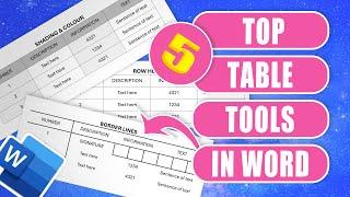 5 Top tools for TABLES in Word